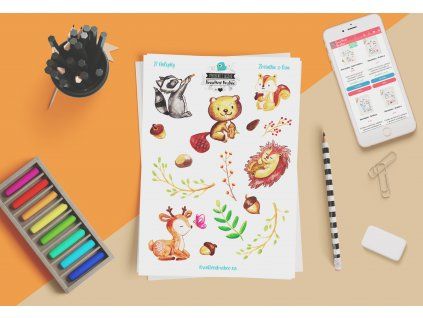 Samolepky - Sada Zvířátka z lesa 3 ks – Kreativní Brabec